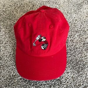 Disney Mickey Mouse Red Baseball Cap with Cartoon Embroidery